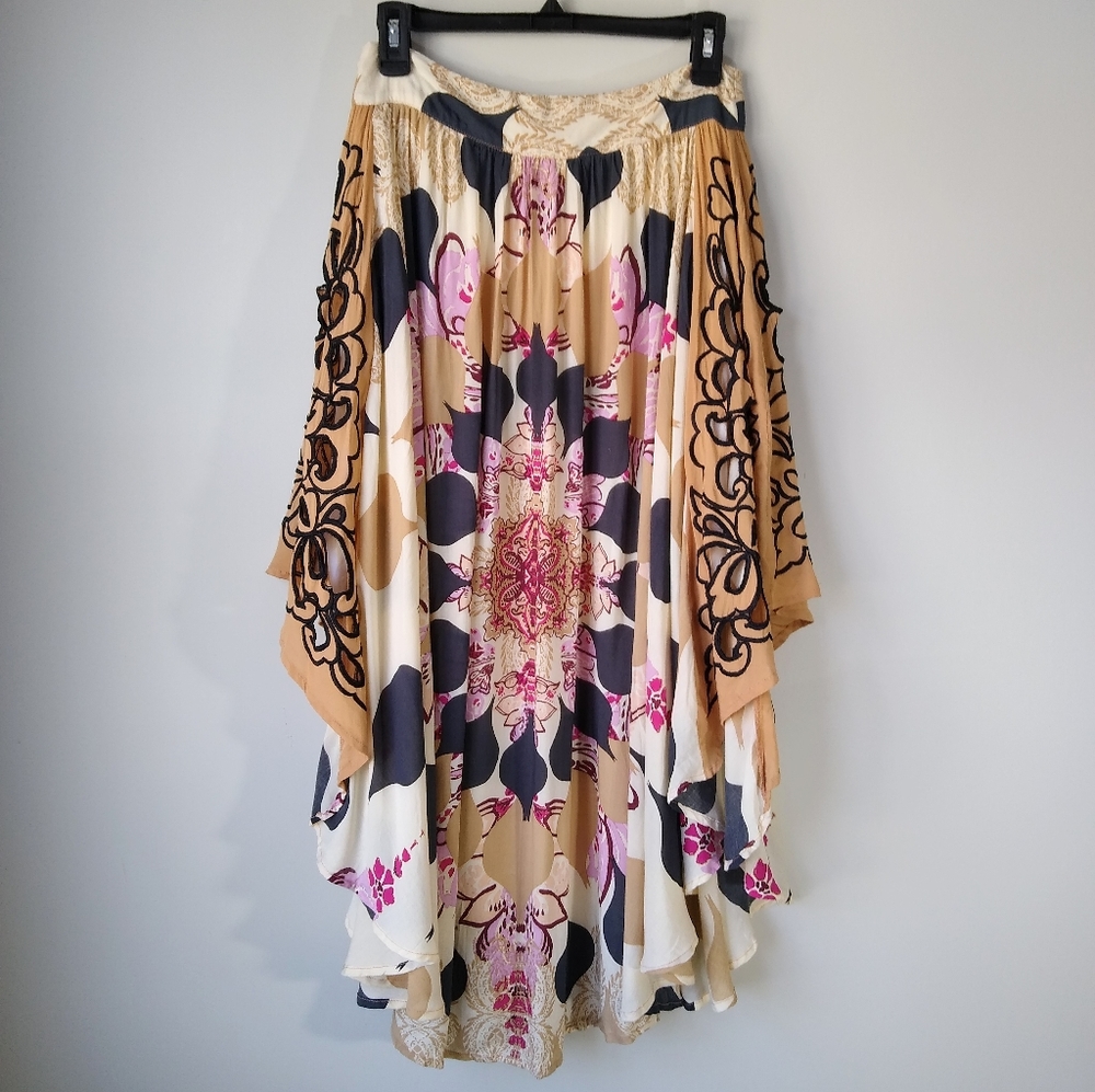 Free People Floral Mix Print Maxi Skirt Sz 8